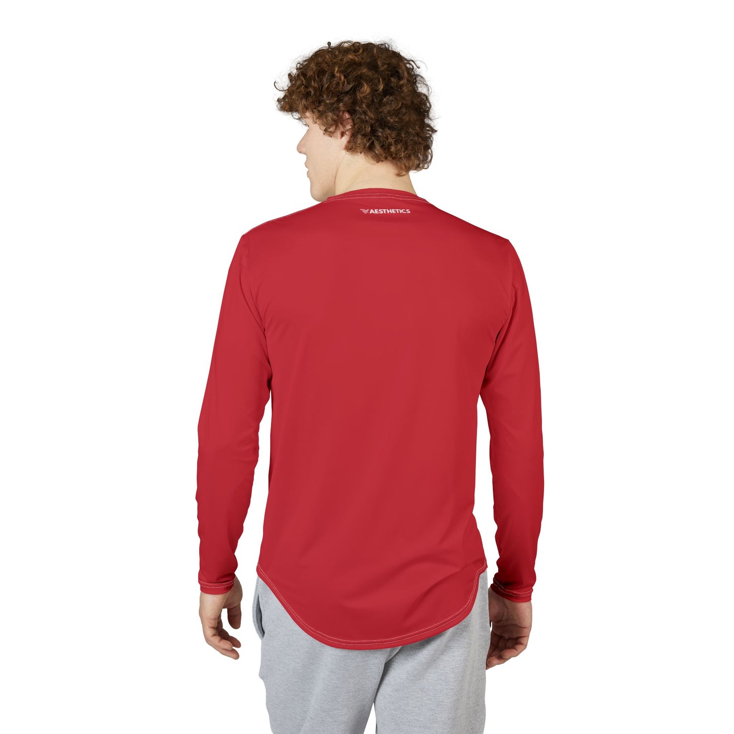 TMK Red Polyester Long Sleeve Top