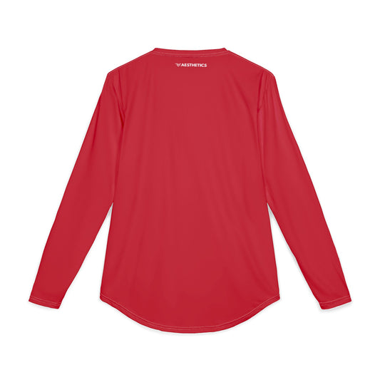 TMK Red Polyester Long Sleeve Top