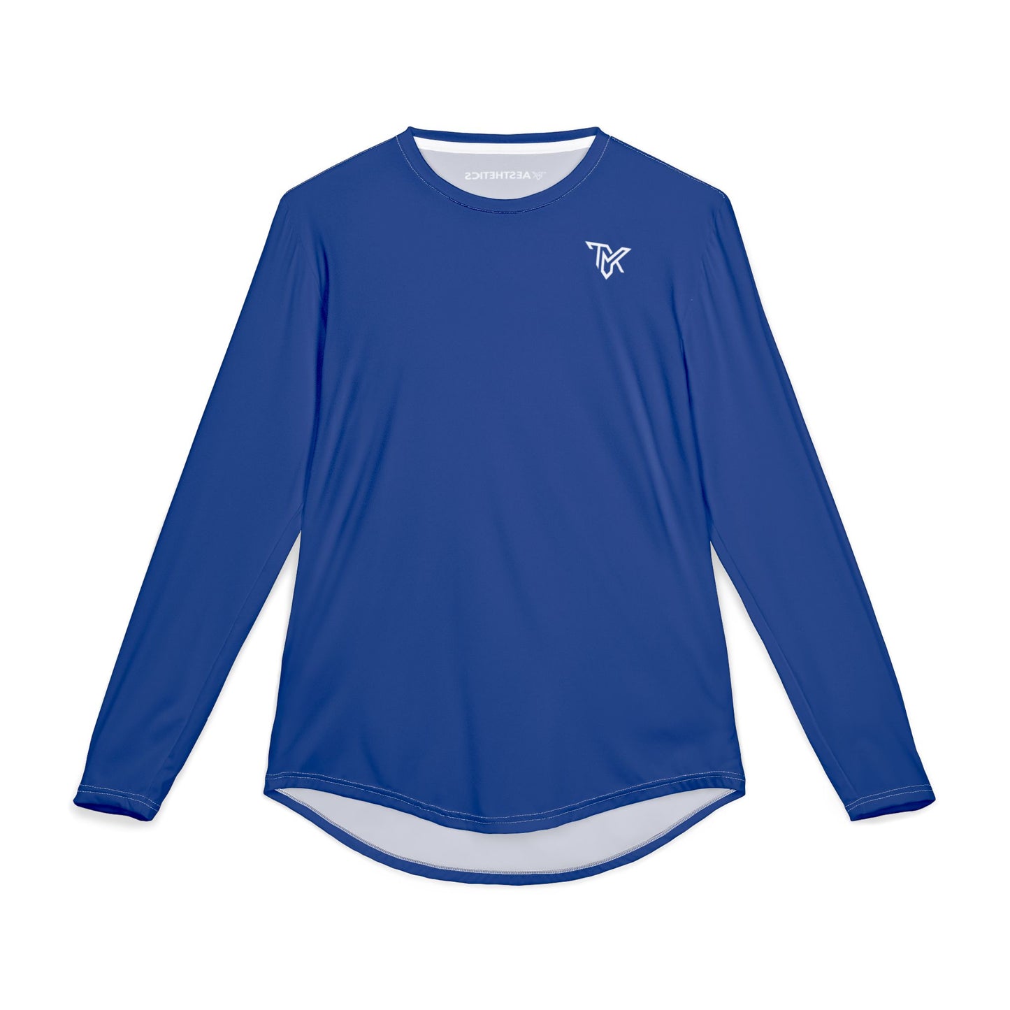 TMK Dark Blue Polyester Long Sleeve Top