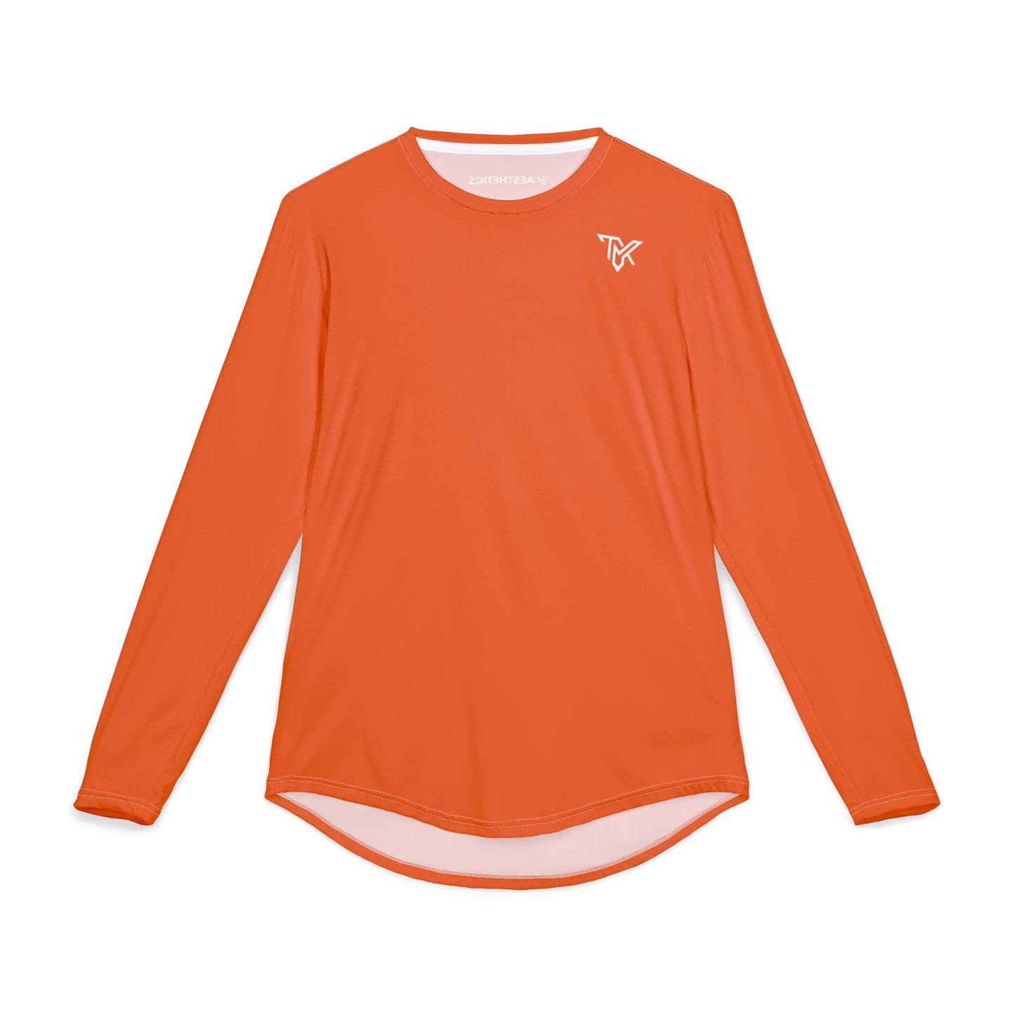 TMK Orange Polyester Long Sleeve Top