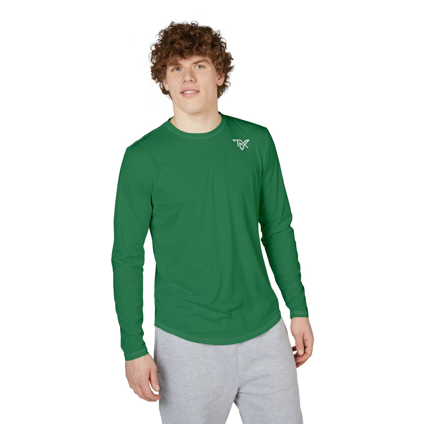 TMK Green Polyester Long Sleeve Top