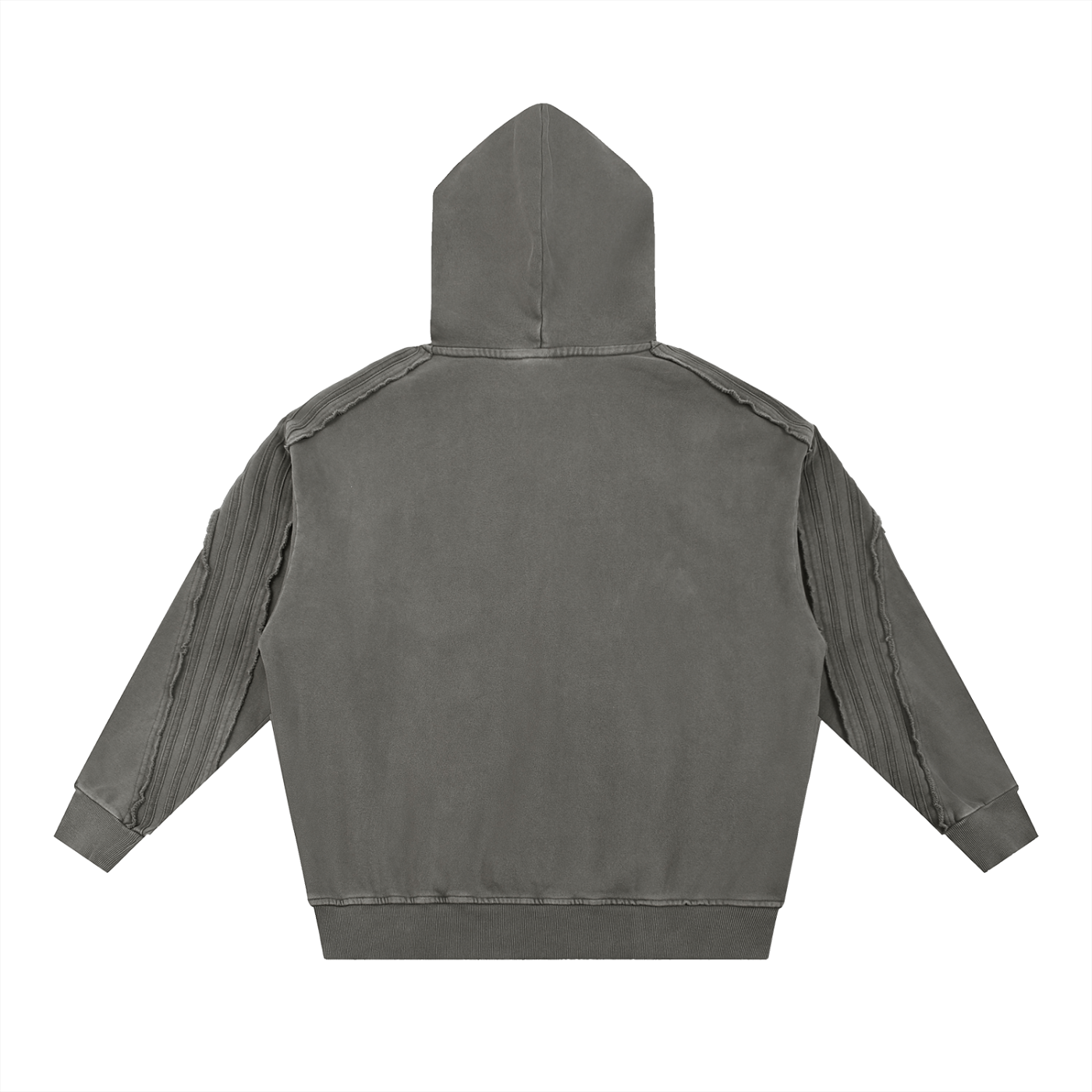 TMK Aesthetics Snow Washed Tape Raw Edge Hoodie