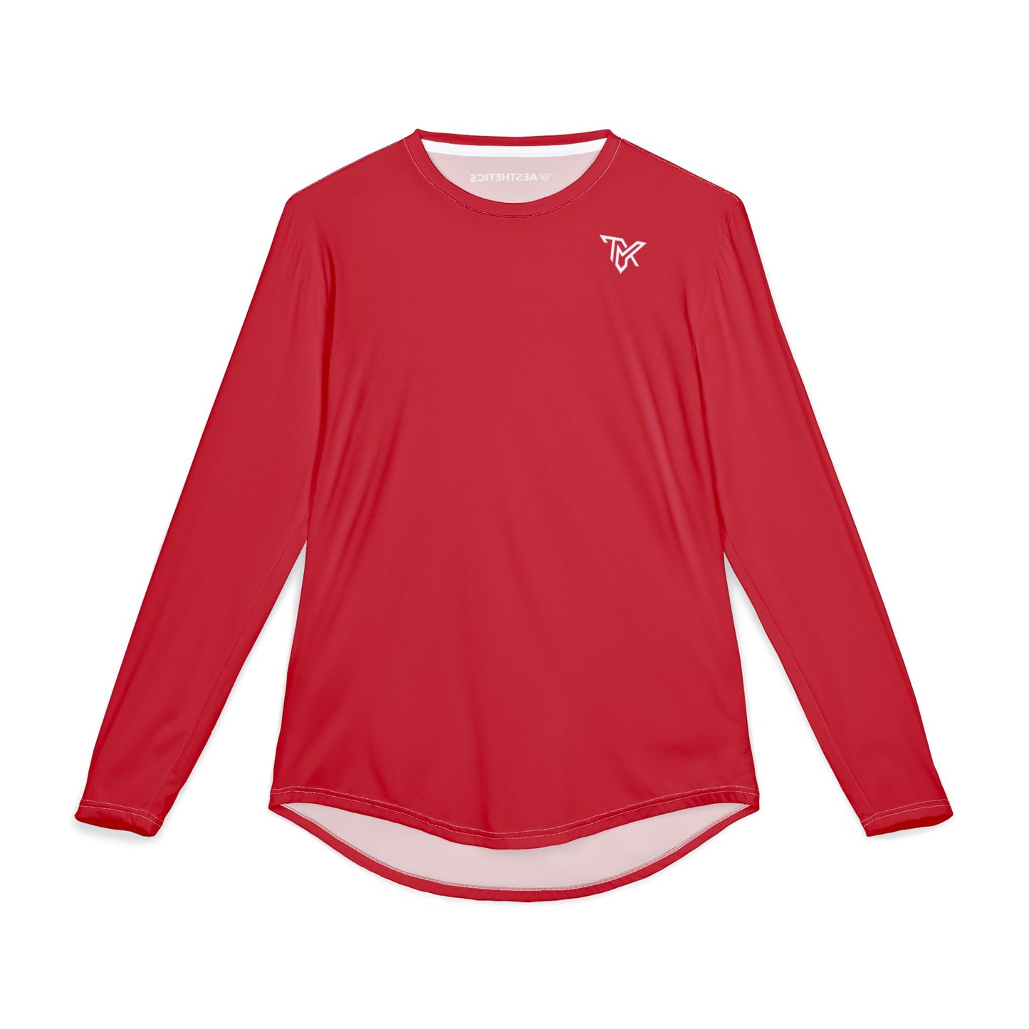 TMK Red Polyester Long Sleeve Top