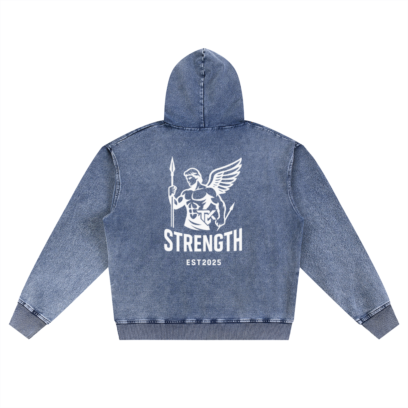 TMK Aesthetics Snow Wash Oversized Zip-Up Hoodie