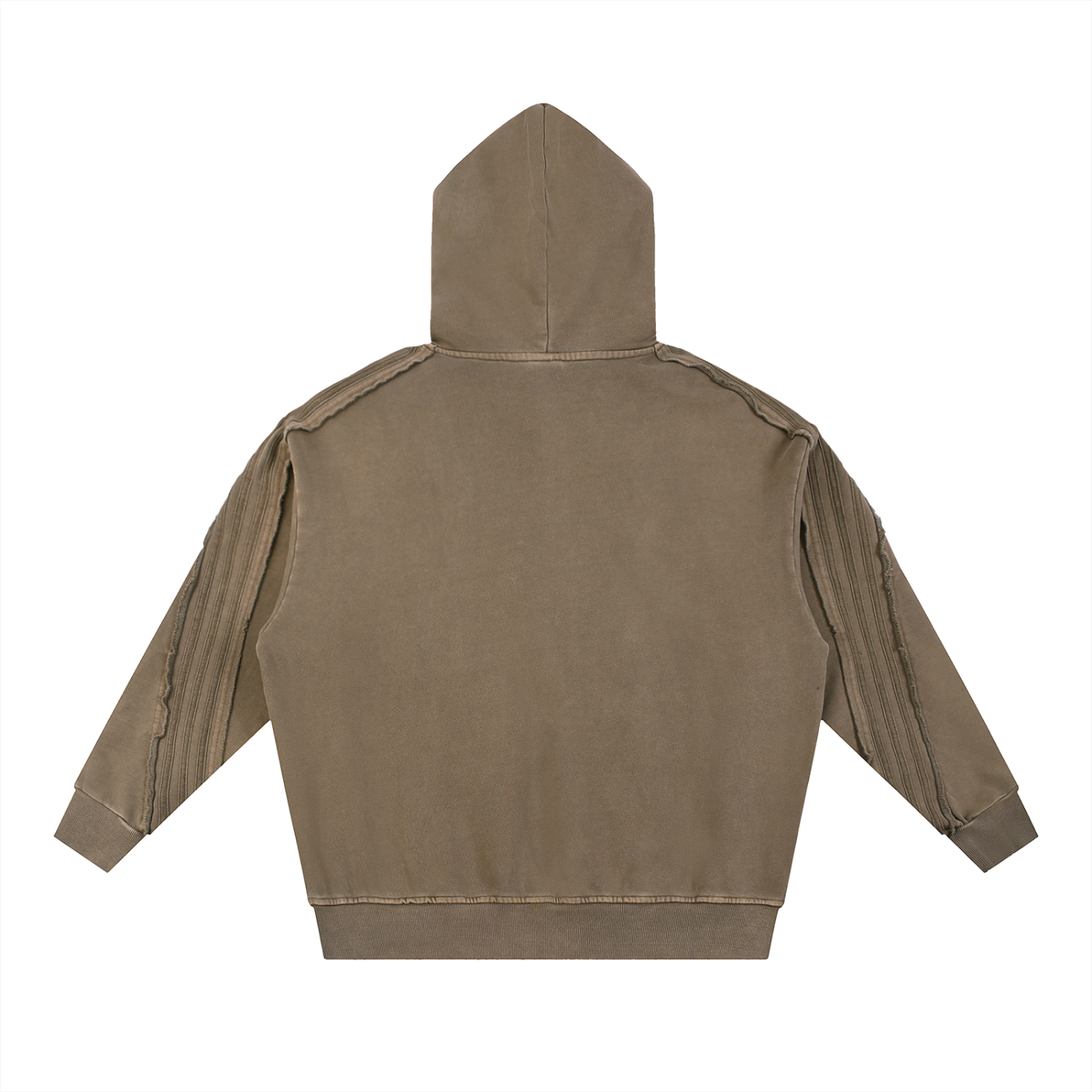 TMK Aesthetics Snow Washed Tape Raw Edge Hoodie